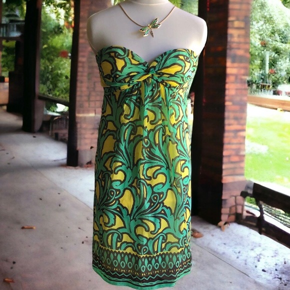 Milly silk strapless dress in like new cond - Picture 4 of 4